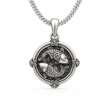 3mm Miami Chain + 3D Koi Pendant in 950 Silver 3cm